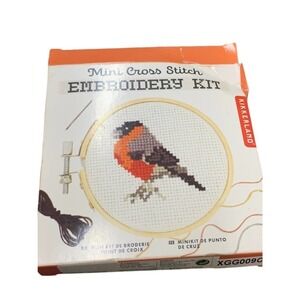 Mini Cross-Stitch Embroidery Kit Kikkerland Red Robin